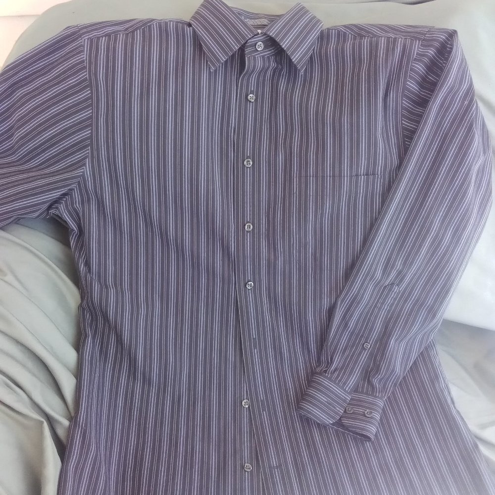 men's stafford fitted long sleeve button down